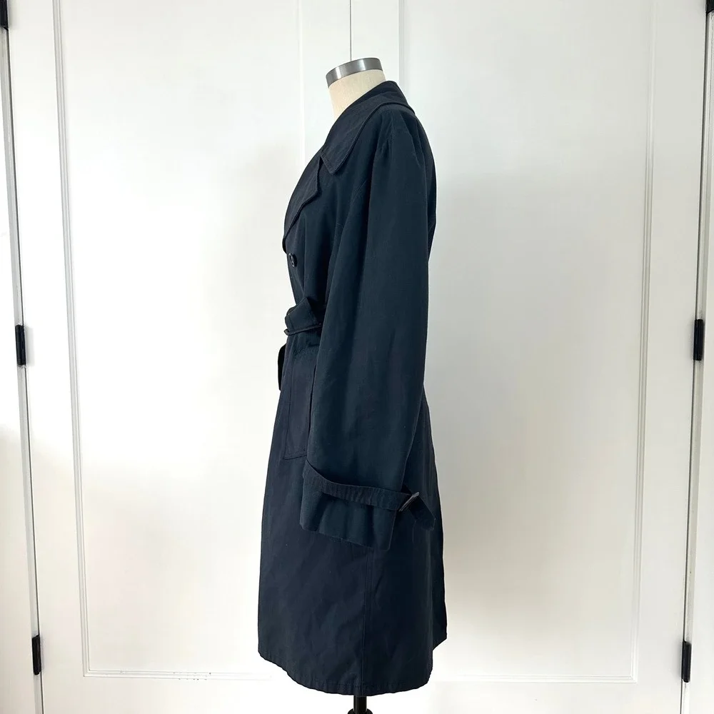 Vintage Clipper Mist London Fog Navy Trench 38‎ Men's Womens Medium Normcore